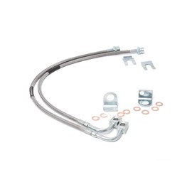 Rough Country Rear Extended Stainless Brake Lines (fits) 2007-2018 Jeep Wrangler JK | 4-6" of Lift | 89708