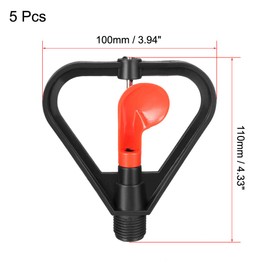uxcell Butterfly Rotating Sprinkler, 1/2BSPF Thread Plastic Micro Atomizing Nozzle for Garden Irrigation, 5 Pcs (Red)