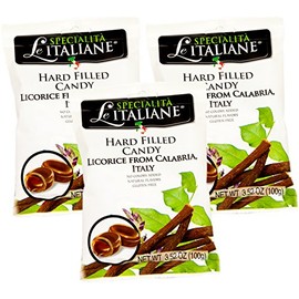 Serra Le Italiane, Italian Natural Hard Candy Filled With Licorice from Calabria Italy, 3.5 oz (Pack of 3)