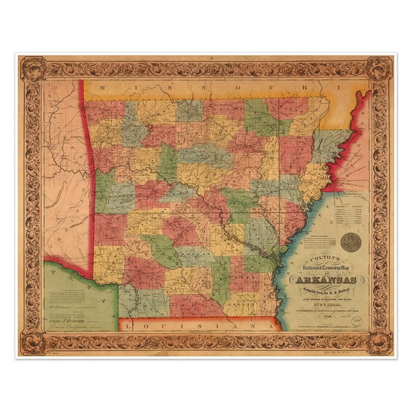 Antiguos Maps - State Map of Arkansas by George Cram