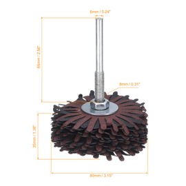 uxcell 2pcs Abrasive Cloth Flap Wheel Sanding Star 1/4-Inch Shank for Woodworking Root Carving Furniture Polishing 320 Grit