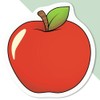 4 x Small 50mm 'Shiny Red Apple' Permanent Sticker Decals