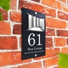 Custom Signs Solar Illuminated Modern Anthracite House Number Sign 24cm