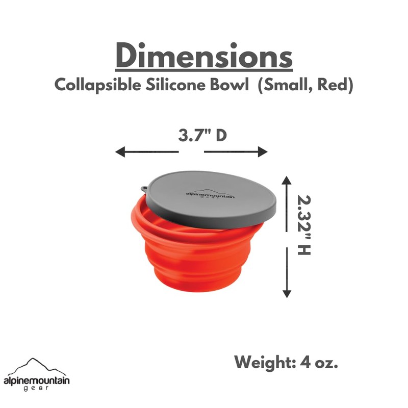 Collapsible Silicone Bowl with Lid for Camping and Backpacking -