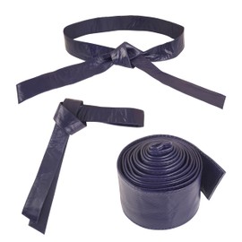 lishow fashion Woman's Obi Sash Tie Plus Size Waist Band Wide Solid Color Genuine Leather Belt, Navy Blue, One Size