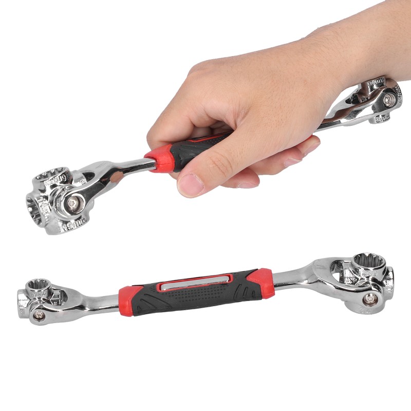 2Pcs 8 In 1 Socket Wrench Carbon Steel Multifunctional 360°