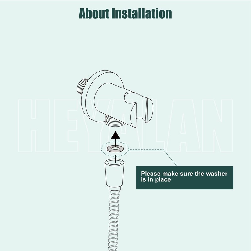 Heyalan Handheld Shower Wand Holder,Connecting Shower Hose and Water Pipe