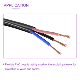 DMiotech 5 mm ID 6 mm AD Flexible PVC Hose for Protection of Wires and Cables 7 m / 22.9 ft Length Black