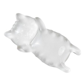 Ergonomic Silicone Gel Mouse Wrist Rest – Clear Cute Cat Mouse Wrist Rest, Comfort & Support for Typing and Gaming (White)