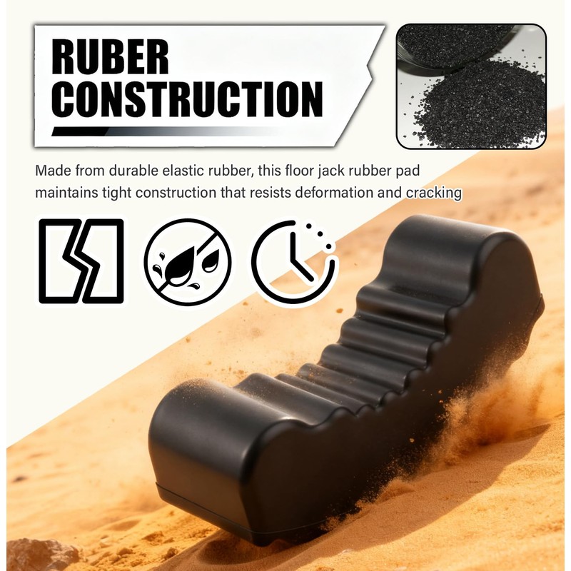 2PCS 3 Ton Car Jack Stand Pads with Serrated Slipless