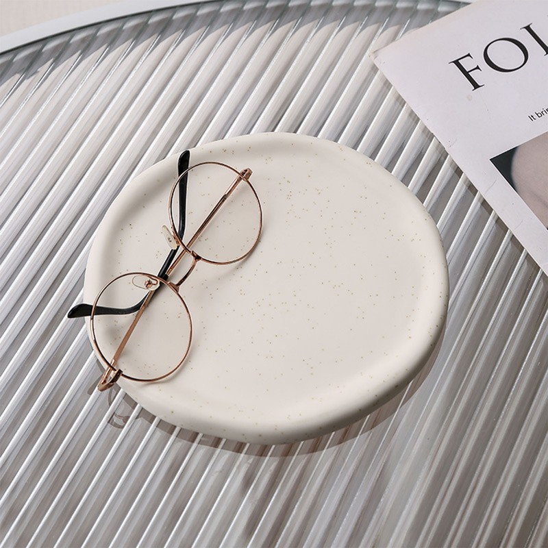 Jewelry Plate Ceramic Glossy Appearance Simple Modern Stylish Storage Tray
