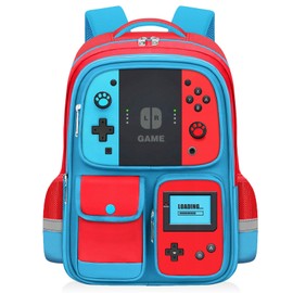 TILYTADLY School Backpack for Boys - Gamer Boys Backpack for Kids Children Elementary Middle School - Students Bag for Ages 6-18,17″ Video Game Bookbag Travel Back Pack