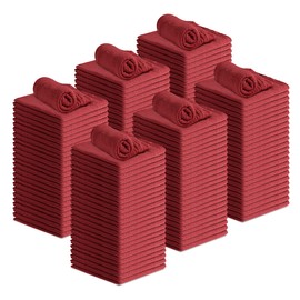 Linteum Textile Shop Towels - Red (Pack of 150) 12"x14" - 100% Cotton Bulk Shop Rags - Super Absorbent Cleaning Rags for Automobiles, Mechanic, Garage, Industries & Homes