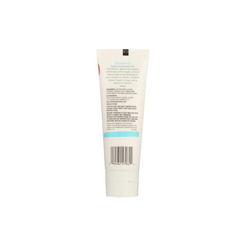 365 by Whole Foods Market, Kid's Fluoride-Free Toothpaste, Strawberry, 4.2