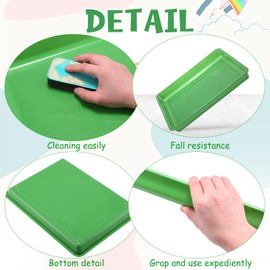 Hoteam 10 Pcs Flat Storage Organizer Tray Bin Letter Size Paper Tray for Classroom Plastic Stackable File Organizer for School Office Teacher Book Organization(Green,16.14 x 11.81 x 1.38 Inch)