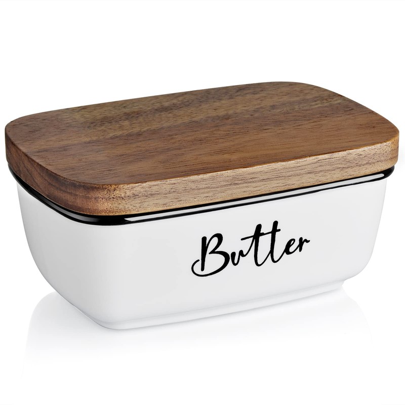 Butter Dish with Lid, ALELION Large Ceramic Butter Dish for