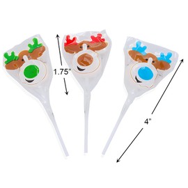 Fun Express - Reindeer Character Suckers for Christmas - Edibles - 12 Pieces