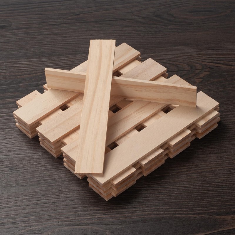 Wood Strips Slats Wooden Dowels for Crafts 3 × 25