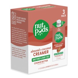 nutpods Sweetened Cookie Butter Keto Coffee Creamer - Sweetened Non Dairy Creamer With Zero Sugar - 10 Calories and Zero Net Carbs Per Serving Gluten Free, Non-GMO, Vegan, Sugar Free, Kosher (3-Pack)