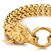 COOLSTEELANDBEYOND Men Gold Steel Square Franco Chain Curb Chain Bracelet