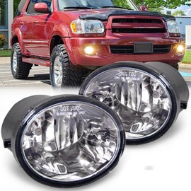 RAPOOSANS Driving Fog Lights Lamps Assembly for 2000-2006 Toyota Tundra(Not fit steel front bumper models), 2001-2007 Toyota Sequoia Fog Light Replacement with 9006 Bulbs & Switch and Wiring Kit