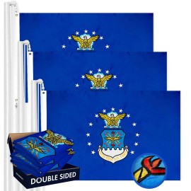 UD_US Air Force Flag 2x3FT 3-Pack Double-sided Embroidered Polyester By G128