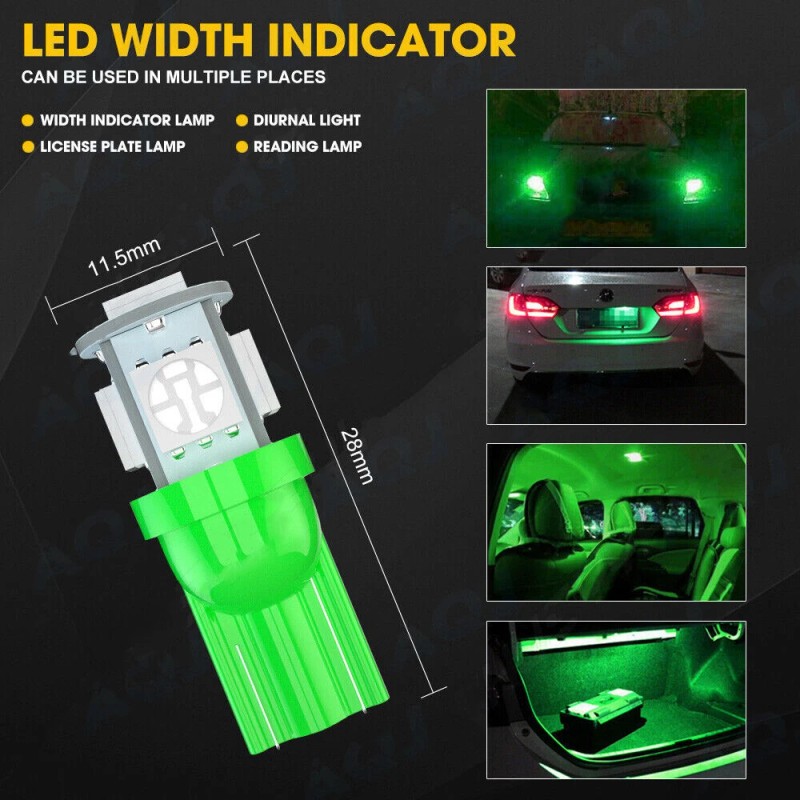 AQJ 10X Green LED Bulbs Instrument Cluster Panel Backlight Gauge