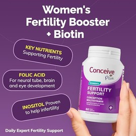 CONCEIVE PLUS Fertility Supplements for Women | Support Hormone Balance, Regulation & Female Reproductive System | 21 Prenatal Vitamins for Women | Folic Acid, Maca Root, Myo-Inositol | 60 Capsules