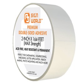 AJ Sign World Best 2" MAX Strength Thin Permanent Double-Sided Tape for Arts, Crafts, Photography, Scrapbooking, Tear-by-Hand, Paper Backing (2-Inch by 164-Feet/55 Yards)…