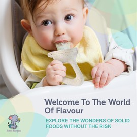 LittleWhispers Baby Fruit Food Feeder Pacifier - Infant Feeding Teether - 2 Piece (Oat & Pebble)