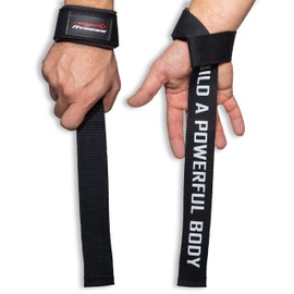 Lifting Straps [Set of 2] Build a Powerful Body (+ Training Plans) - Drawstrings for Fitness, Strength Training, Bodybuilding, Crossfit & Calisthenics for Women and Men