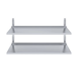 AmGood 16 in. x 60 in. Two-Tier Metal Wall Mount Shelf