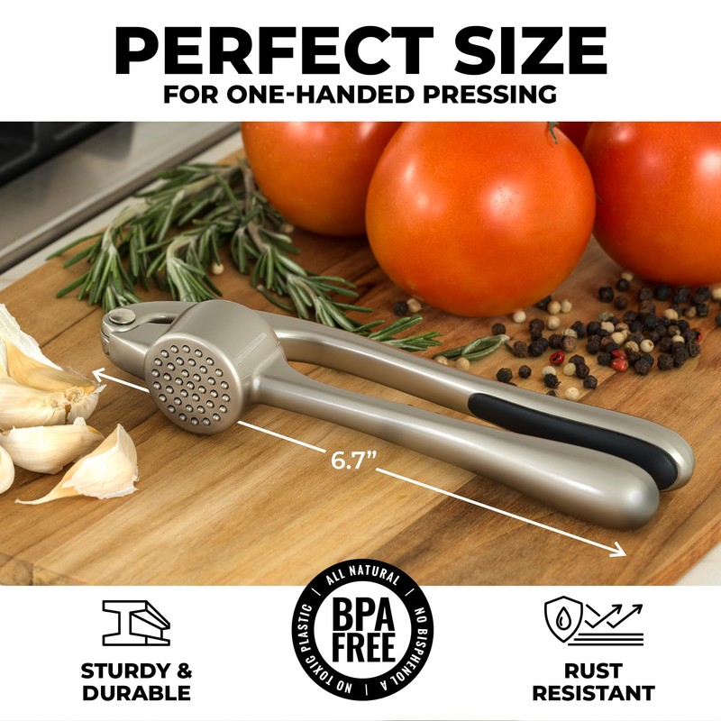 Zulay Kitchen Premium Garlic Press - Durable Garlic Masher with