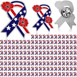 Tondiamo 25 Pcs American Flag Poppy Pin 4th of July Lapel Pins Independence Day Brooch USA Flag Brooch for Veterans Independence Memorial Day Decor Backpack Clothes Bags Accessories (Red)