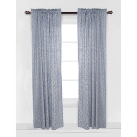 Bacati - Olivia Tribal Coral/Navy Curtain Panel (Sold Individually) (Grid Navy)