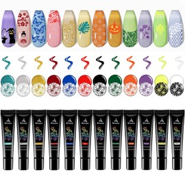 Biutee Stamping Gel Nail Art 12 Colours UV Set Stamping Gel Paint - 8 ml