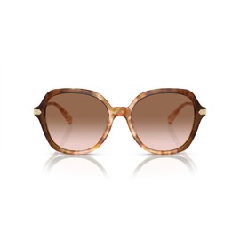 Coach HC8377U Universal Fit Sunglasses, Caramel Snow Tortoise Gradient/Brown Pink Gradient, 55 mm