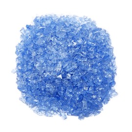 TWINKLING High Luster Fire Glass Stones Glitter, Broken Glass, Fire Gems Chips Crushed Glass Stones for Fire Pit, Crafts Resin Art, Aquarium Garden Decoration, 9-12mm(370g/13oz.) (Light Blue)