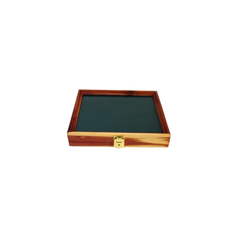 Wood Display Case for Collectibles, Knives, Arrowheads, Pins, Medals and
