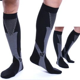 feifanshop Sports Compression Stockings Support Stockings Travel Socks Knee Socks Trombosis Socks Compression Socks Women Men Black EU 35-39, black