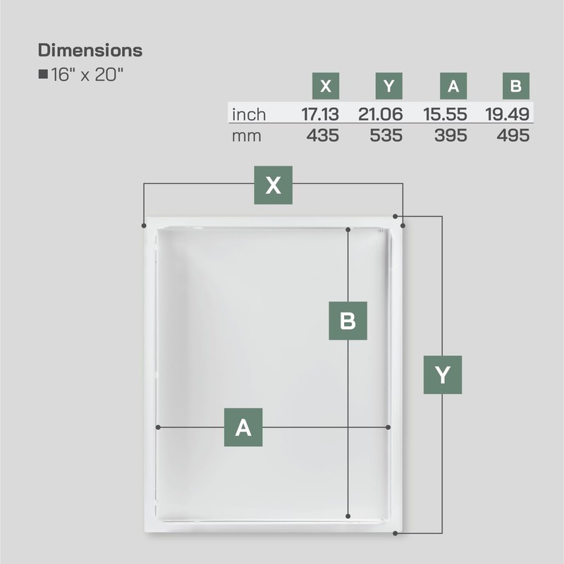 Vent Systems 16'' x 20'' Inch White Metal Access Panel