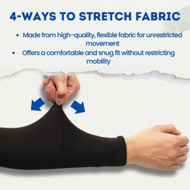 FOOTINSOLE.COM - 2 pares de mangas de enfriamiento con protección solar UV para ciclismo, correr, golf, conducción para hombres y mujeres, Negro + Negro, Medium