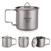 Aomiun Ultralight Titanium Cup Outdoor Portable 2PCS Cup Set 350ml