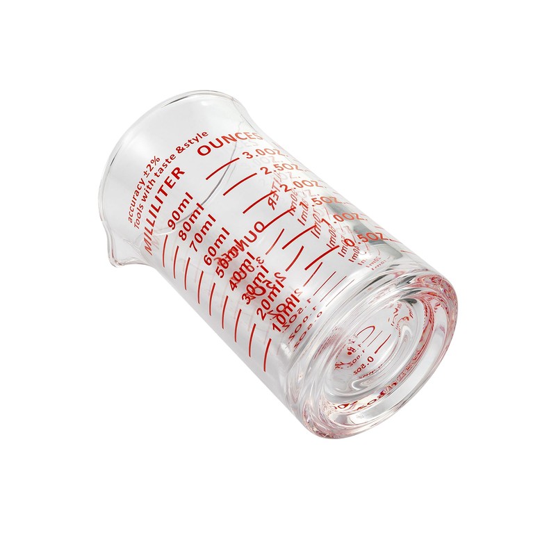 Ackers 3oz/90ml Glass Measuring Cup – Shot Glass with Double