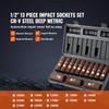 VEVOR 1/2" Drive Impact Socket Set, 13 Piece Deep Socket