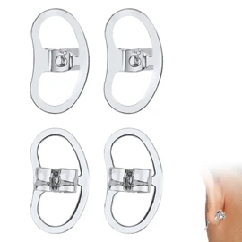 4pcs Earring Backs for Droopy Ears, Copper Earring Lifters Backs Silver Stud Earring Backs for Heavy Earring Earring Lifters for Droopy Ears Locking Pierced Earring Support Backs