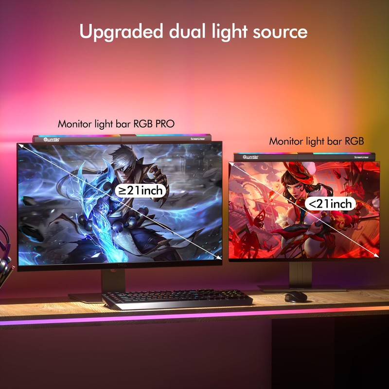 Quntis Monitor Light RGB PRO Backlight, Eye-Care Dual Light Computer