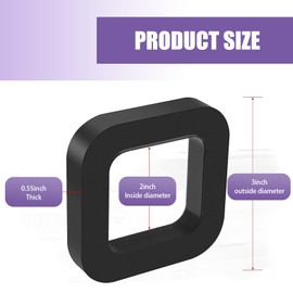 Neferta 3 PCS Car Adjustable Ball Support Pads Trailer Hitch Pads, 3" OD 2" ID Rubber Trailer Hitch Receiver Noise Reduction Muffler Pads, Fits Most Car Trailer 2" Trailer Receiver Hitch Ball (Black)