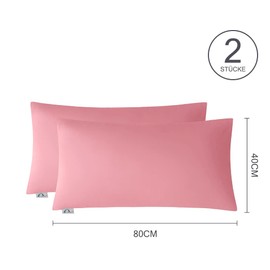 Amolavet Cushion Cover 40 x 80 cm, Pink, Set of 2 Pillowcases 40 x 80 cm with Envelope Closure, Made of Brushed Microfibre