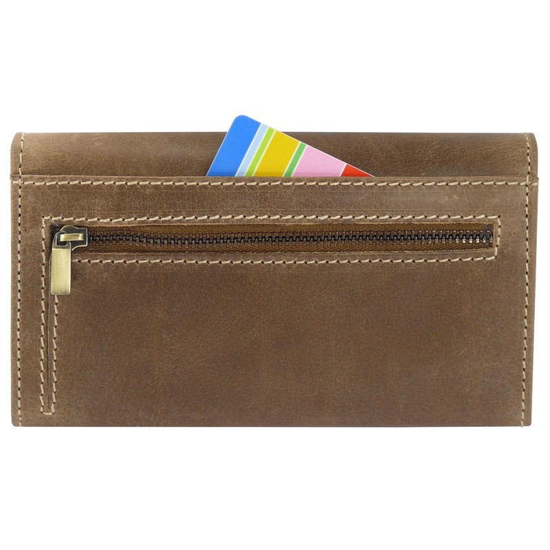 Harrys-Collection Large Vintage Women's Purse with RFID Made of Buffalo